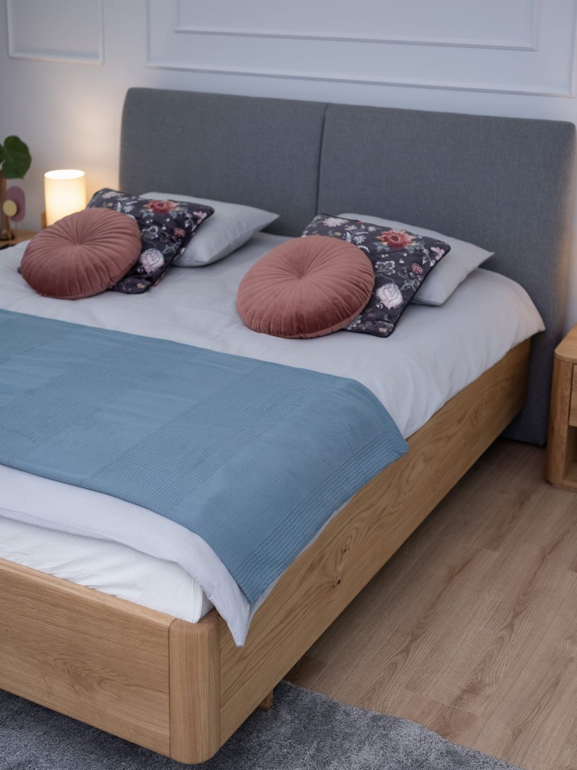 Letto imbottito 120x200cm in rovere Monza