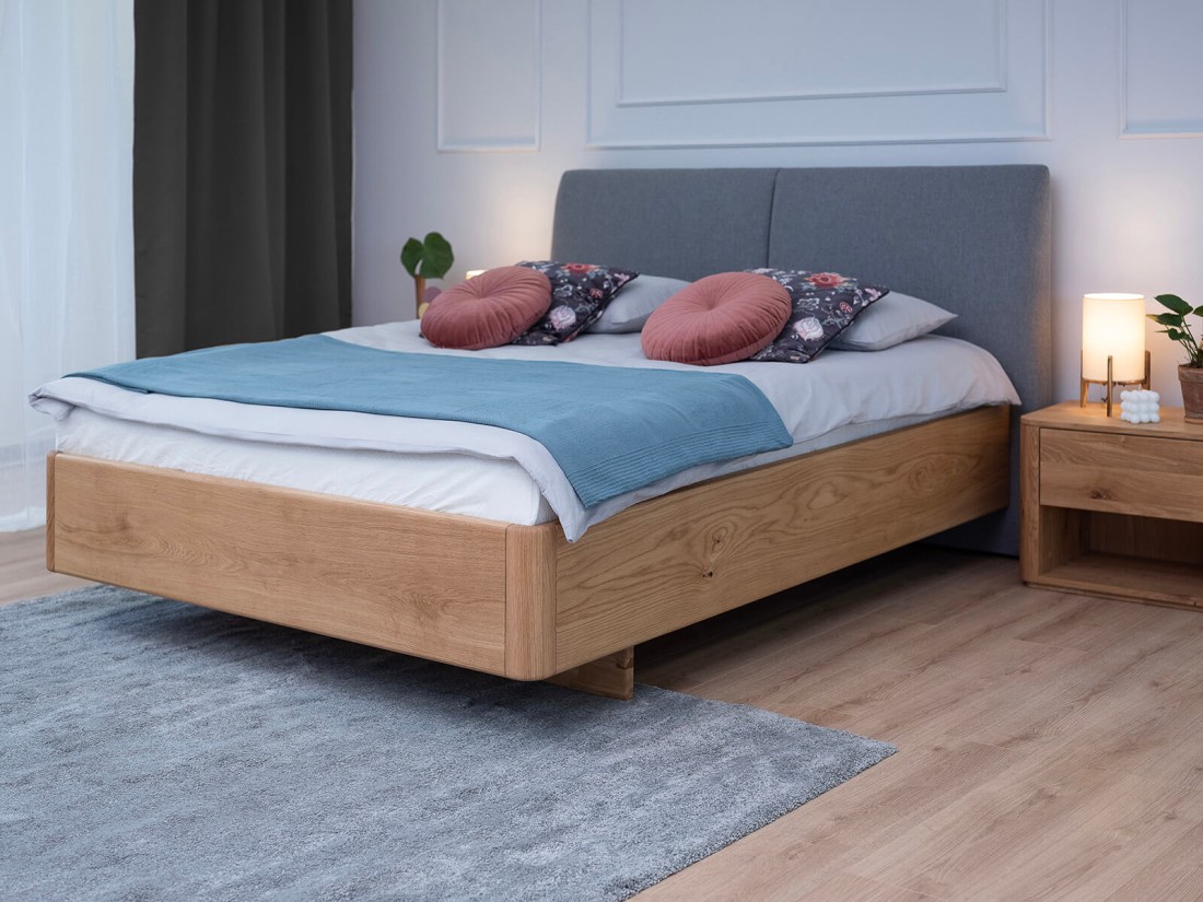 Letto imbottito 180x200cm in rovere Monza