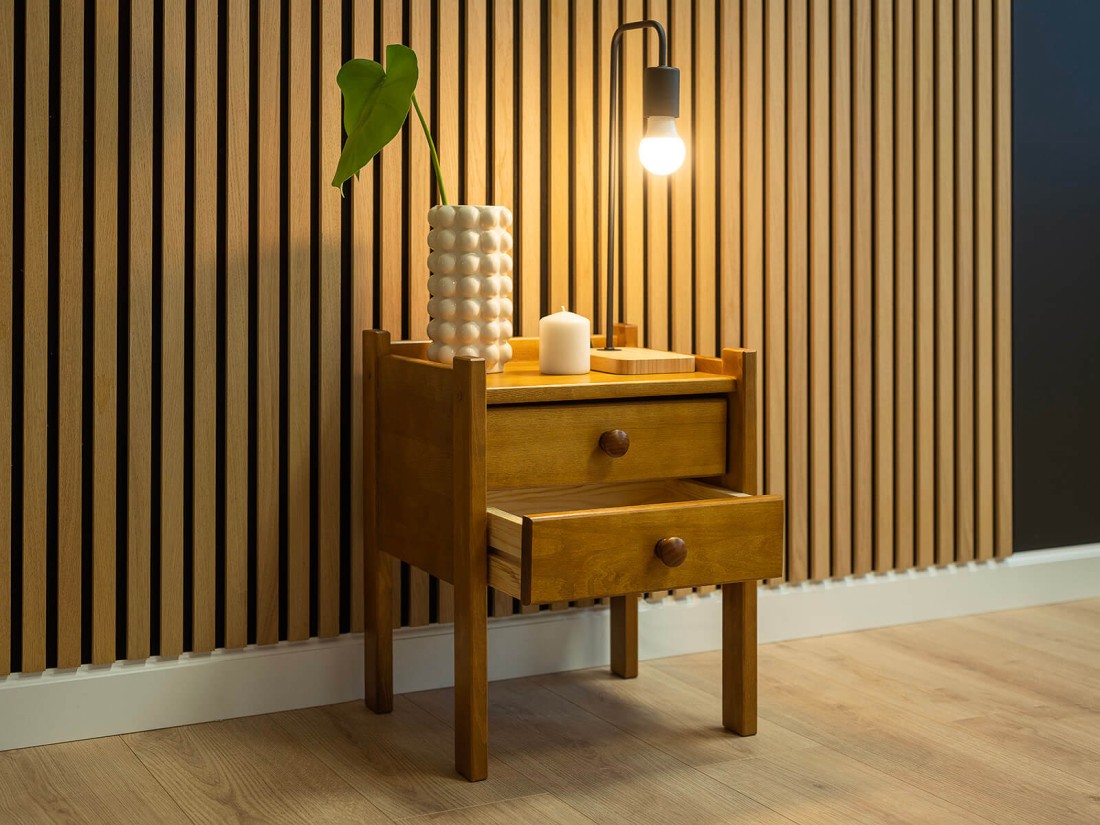 Comodino in legno IDA, Rovere