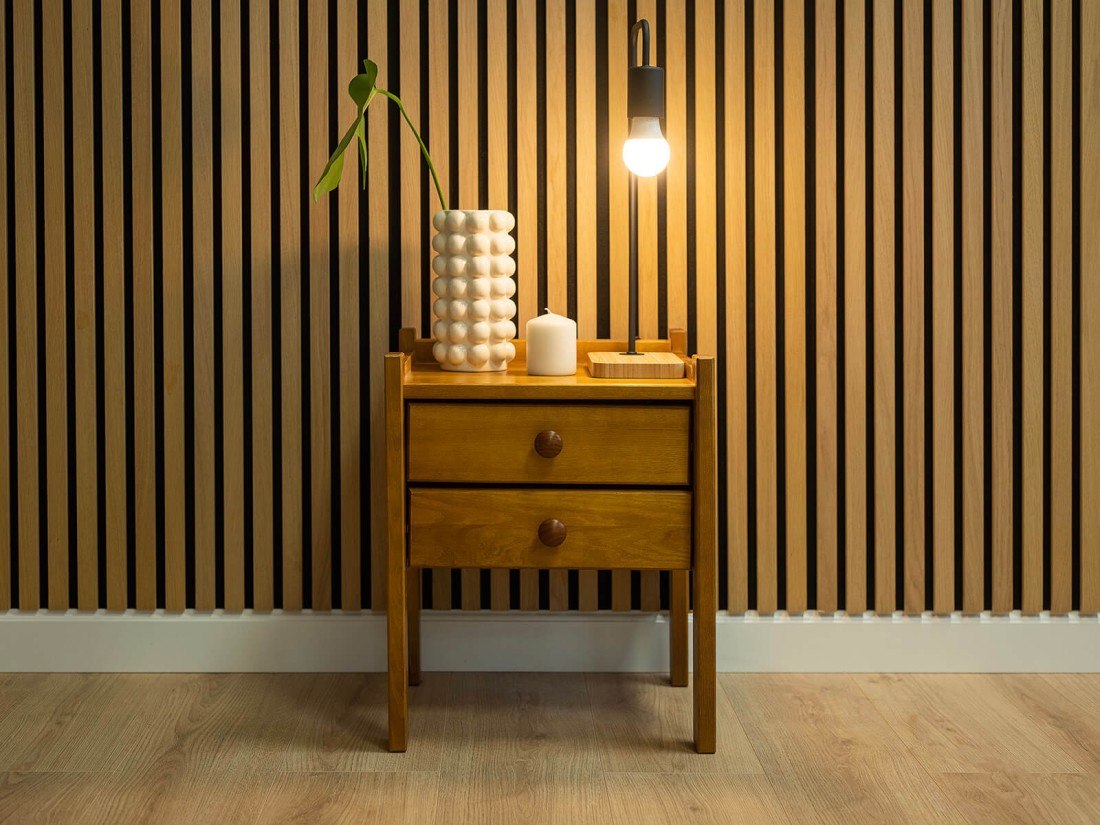 Comodino in legno IDA, Rovere