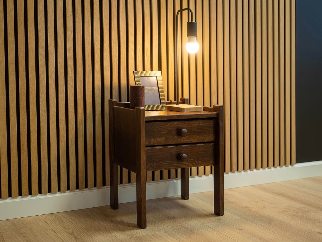 Comodino in legno IDA, noce