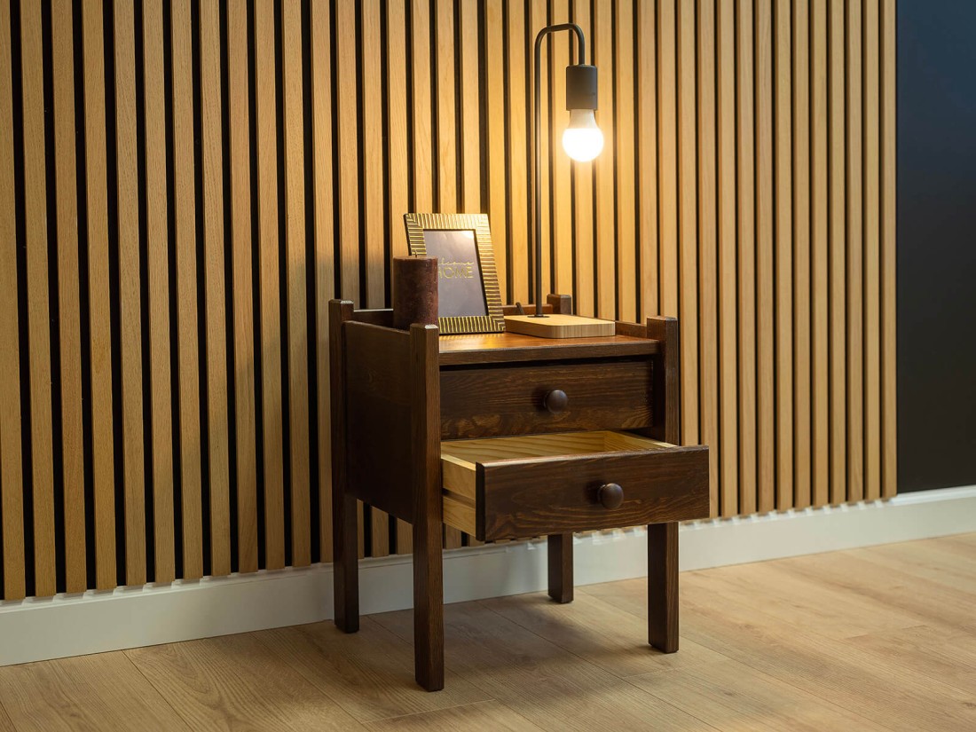 Comodino in legno IDA, noce