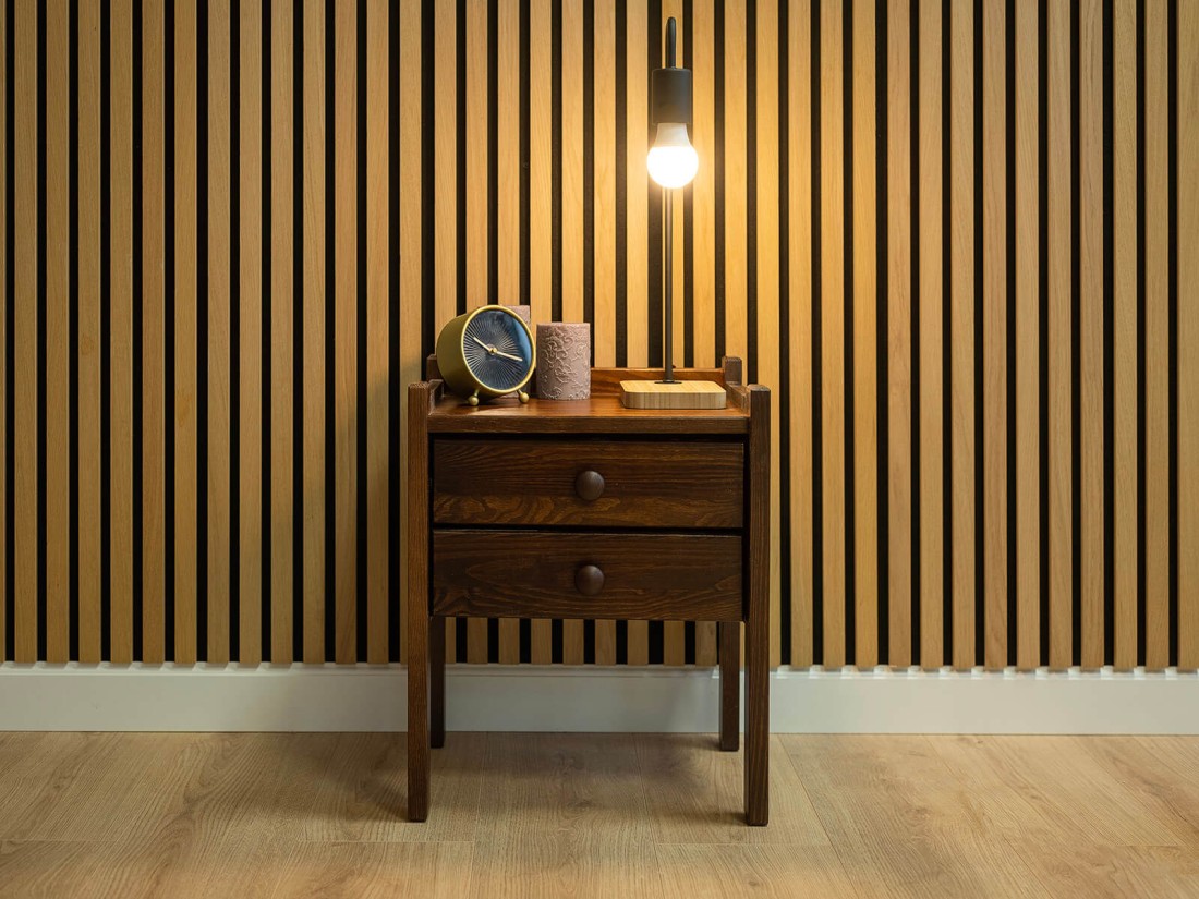 Comodino in legno IDA, noce