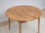 Tavolo rotondo in rovere fi 110 + 35 cm allunghe Bergen olio intenso