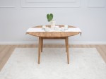 Tavolo rotondo in rovere fi 120 + 35 cm allunghe Bergen olio intenso