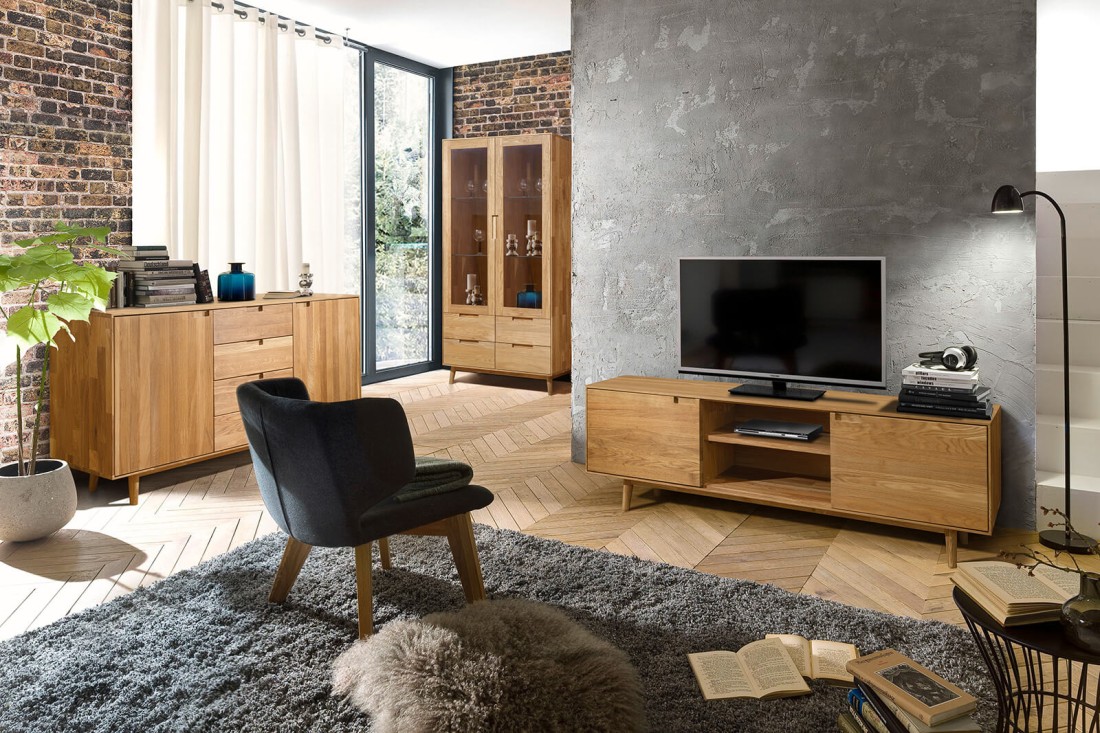 Mobile TV Bergen in rovere 150 cm olio intenso