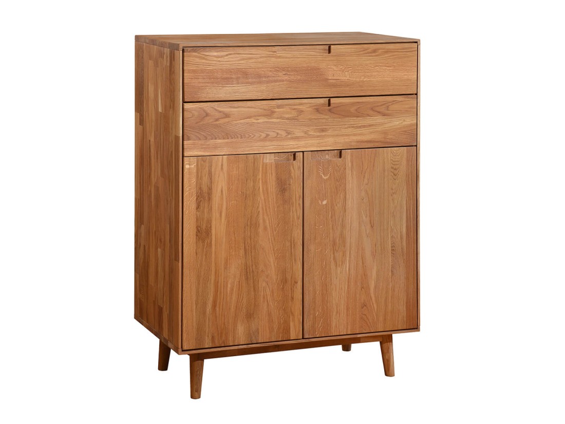 Cassettiera Bergen in rovere 2S 2D olio intenso