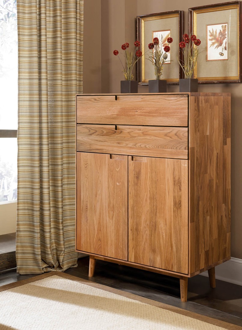 Cassettiera Bergen in rovere 2S 2D olio intenso