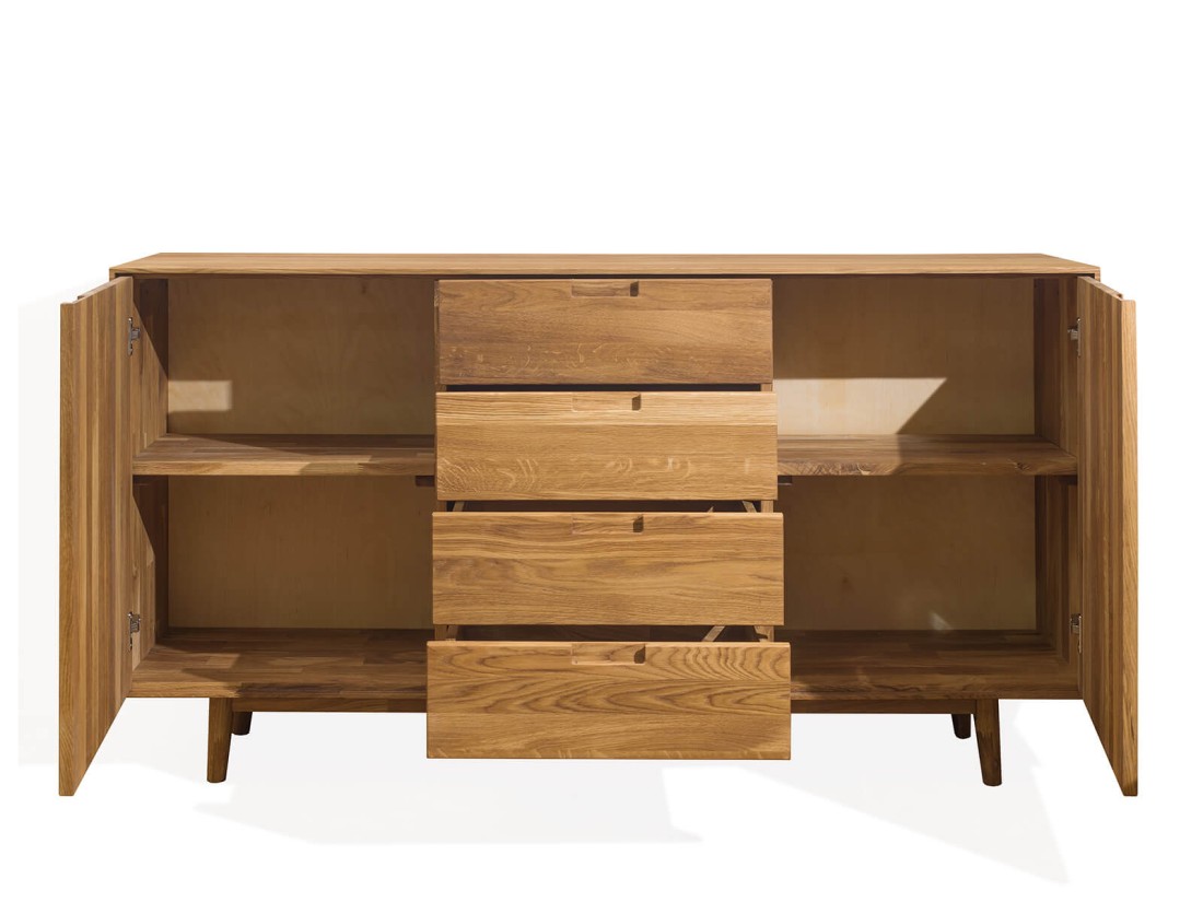 Cassettiera Bergen in rovere 4S 2D olio intenso