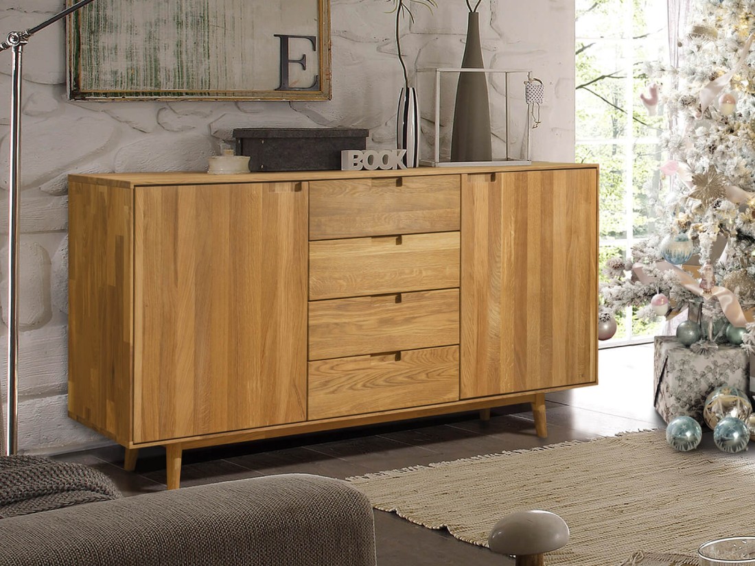Cassettiera Bergen in rovere 4S 2D olio intenso