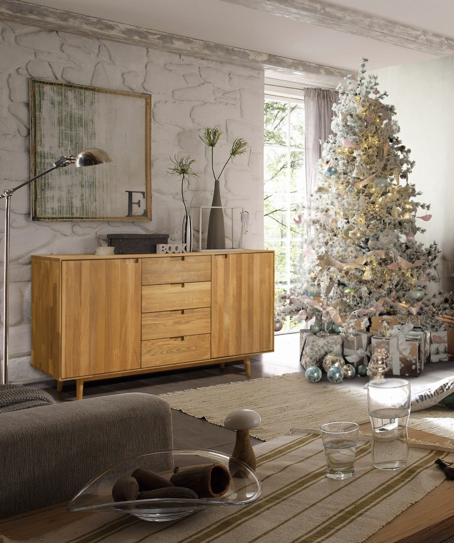 Cassettiera Bergen in rovere 4S 2D olio intenso