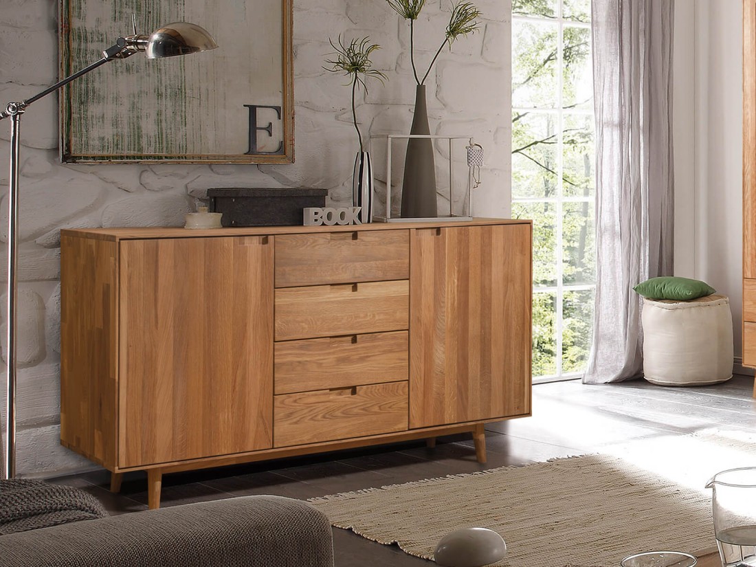 Cassettiera Bergen in rovere 4S 2D olio intenso