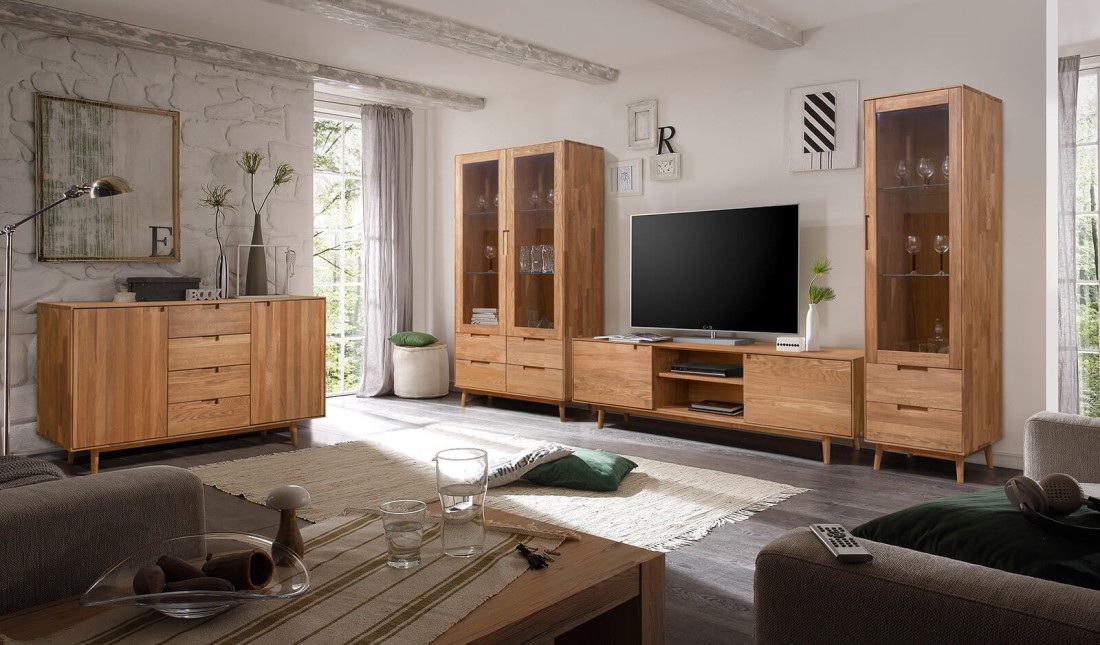 Cassettiera Bergen in rovere 4S 2D olio intenso