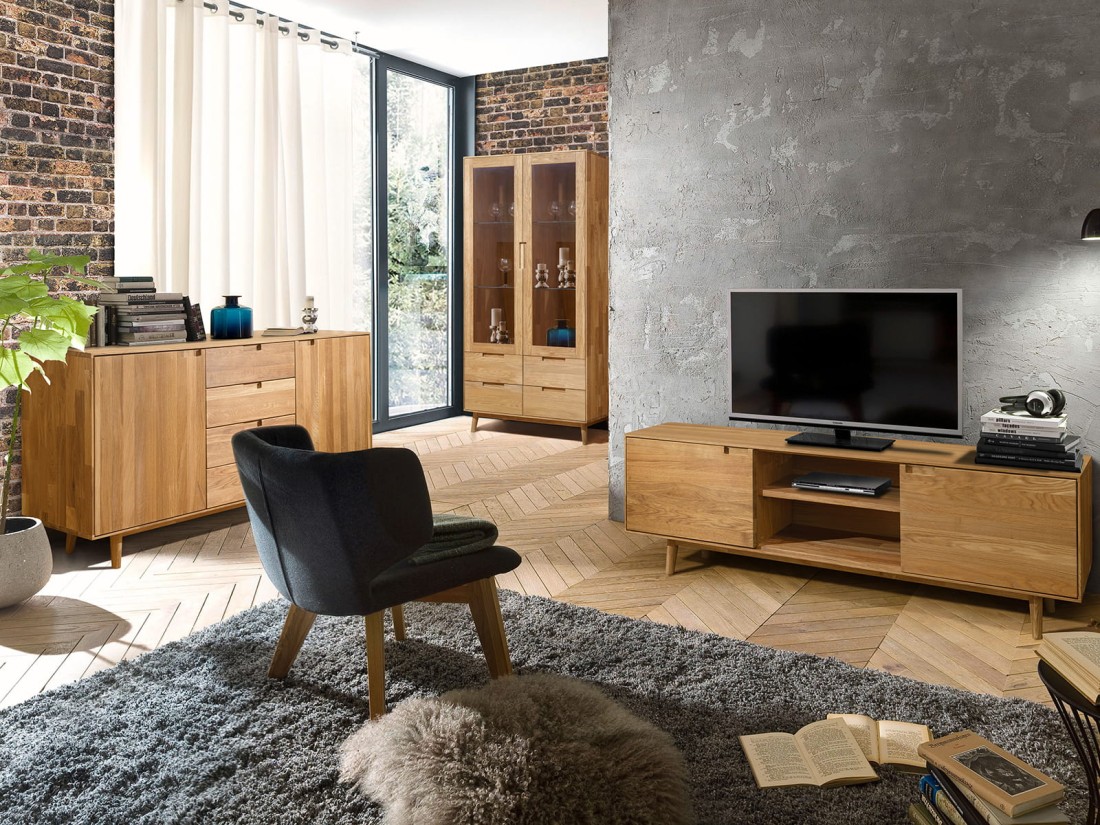 Cassettiera Bergen in rovere 4S 2D olio intenso