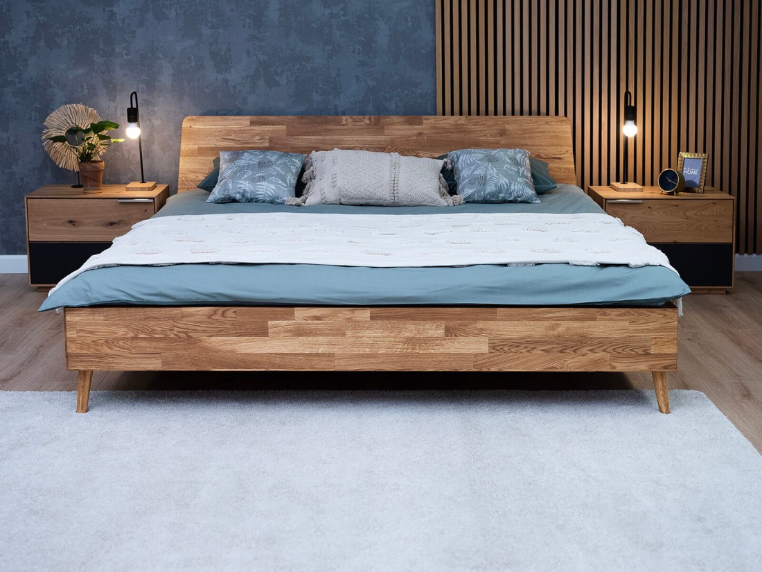 Letto in rovere 160x200 Bergen olio intenso
