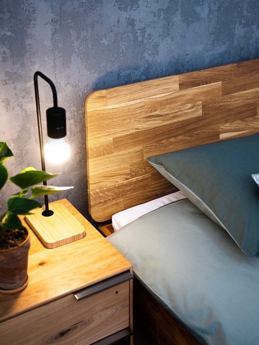 Letto in rovere 140x200 Bergen olio intenso