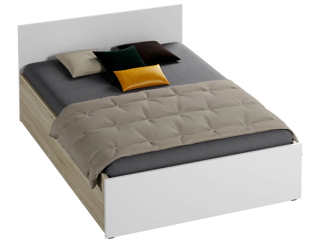 Letto 160x200 DM1 Fianchi in rovere bianco/sonoma