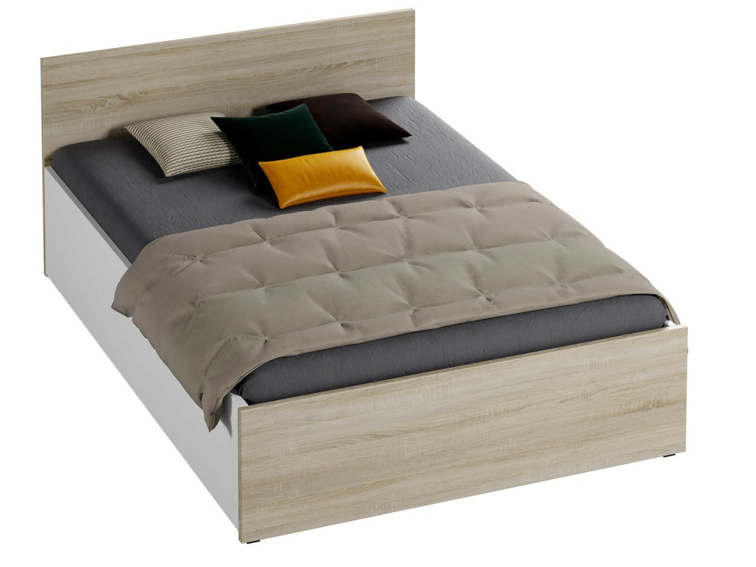 Letto 160x200 DM1 rovere Sonoma/fianchi bianchi
