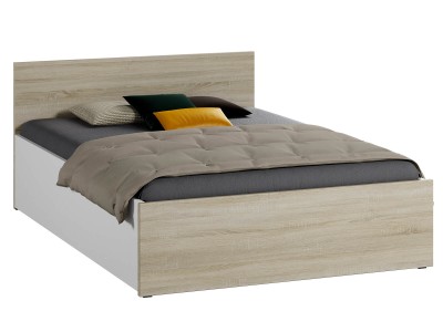 Letto 140x200 DM1 rovere Sonoma/fianchi bianchi