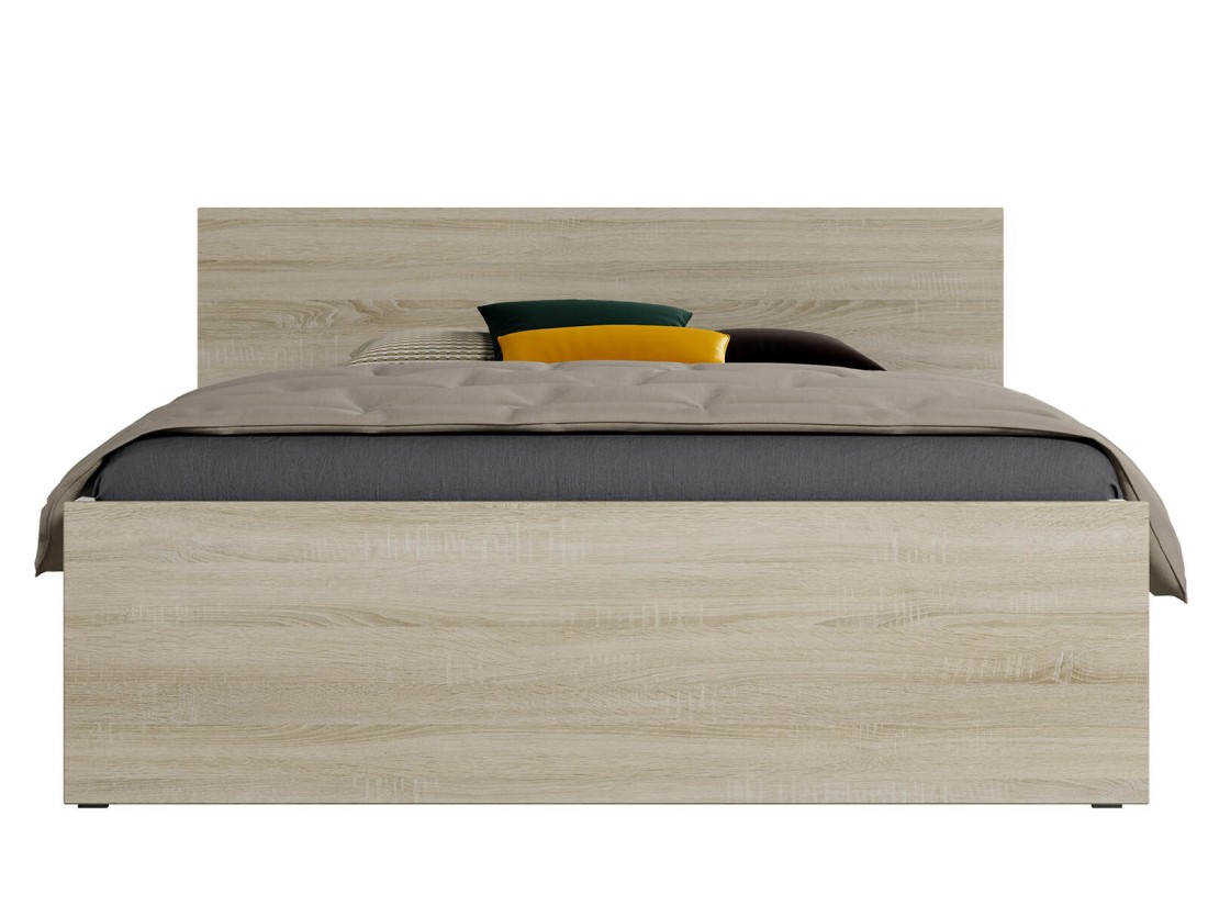 Letto 140x200 DM1 rovere Sonoma/fianchi bianchi