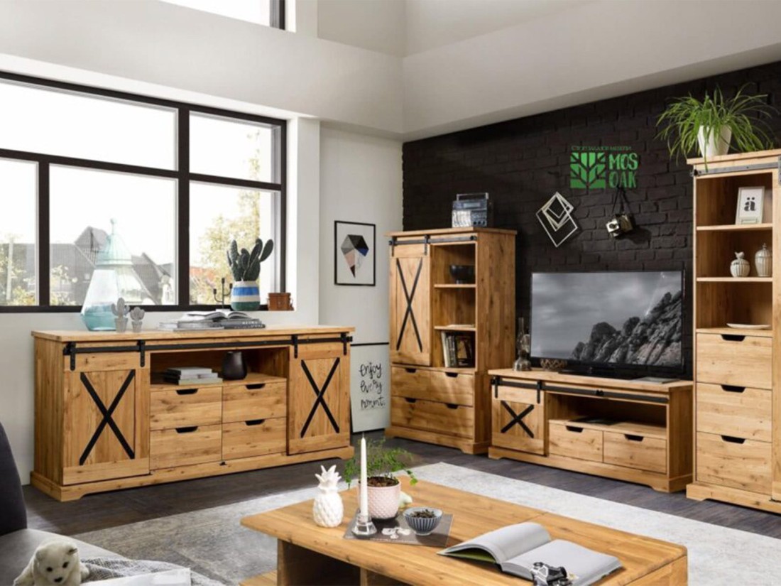 Mobile/vetrina in rovere Loft X-oak n. 1