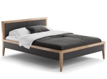 Letto in rovere 160x200cm imbottito Belagio Grafite