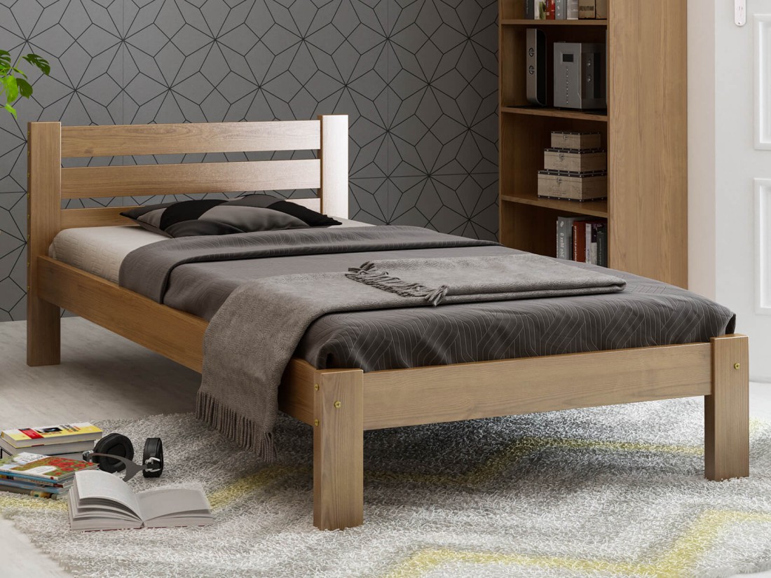 Letto in pino Azja 90x200 rovere