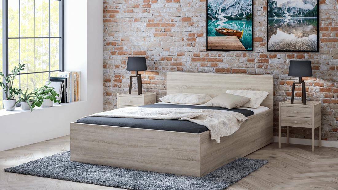 Letto 120x200 DM1 rovere Sonoma