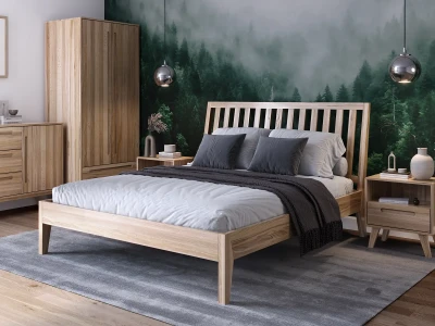 Letto in legno 180x200 di faggio Beskid 01 faggio naturale