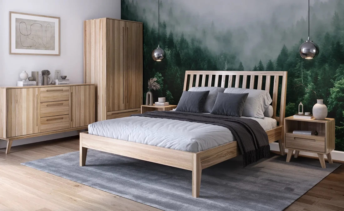 Letto in legno 180x200 di faggio Beskid 01 faggio naturale