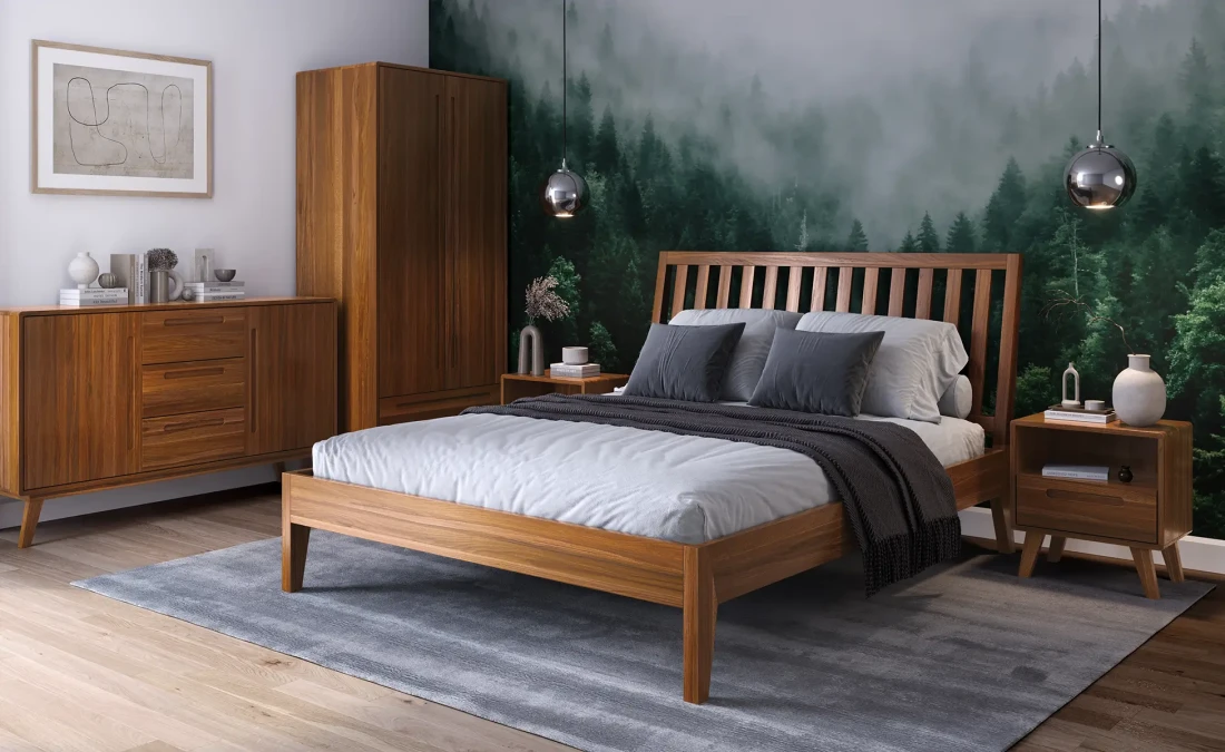 Letto in faggio 140x200 Beskid 01 rovere rustico