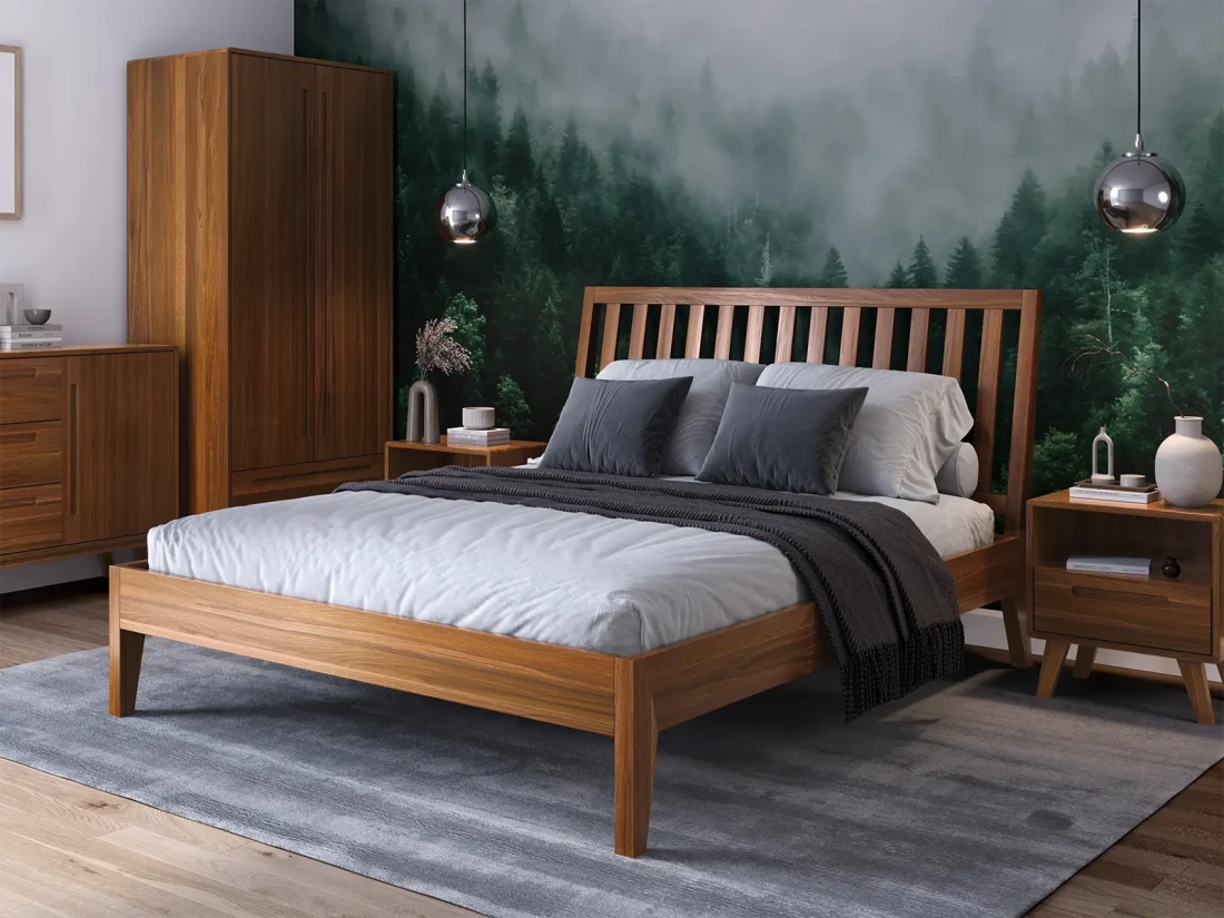 Letto in faggio 180x200 Beskid 01 rovere rustico