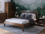 Letto in faggio 160x200 Beskid 01 Noce scuro