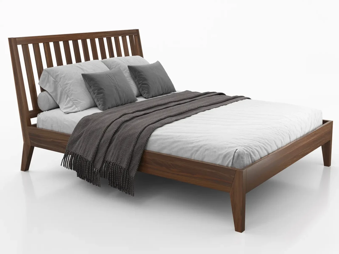Letto in faggio 180x200 Beskid 01 Noce scuro