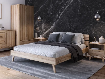 Letto in legno 140x200 di faggio Beskid 02 faggio naturale