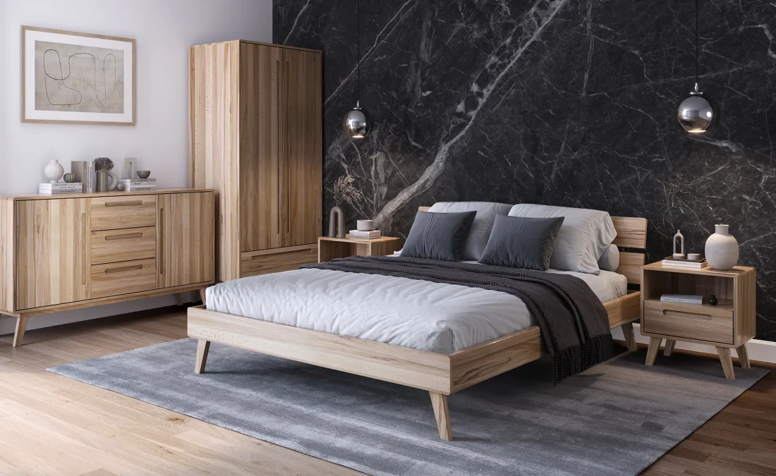 Letto in legno 140x200 di faggio Beskid 02 faggio naturale