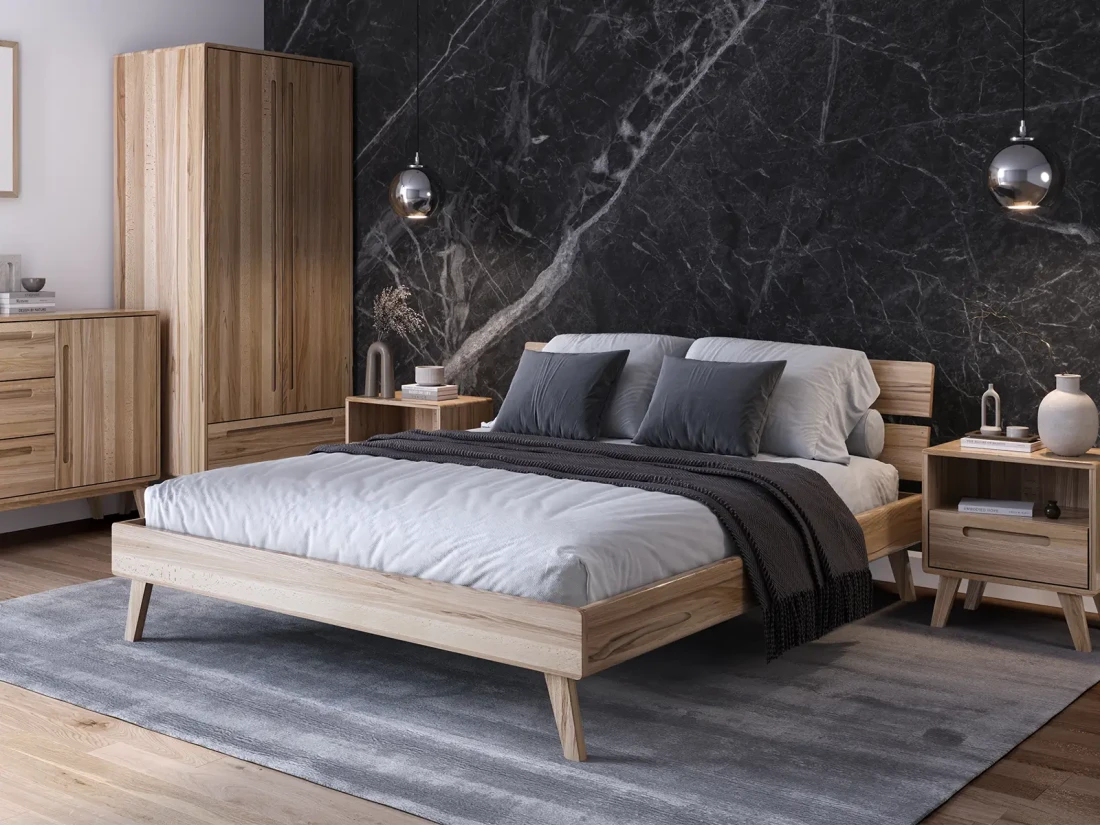 Letto in legno 180x200 di faggio Beskid 02 faggio naturale