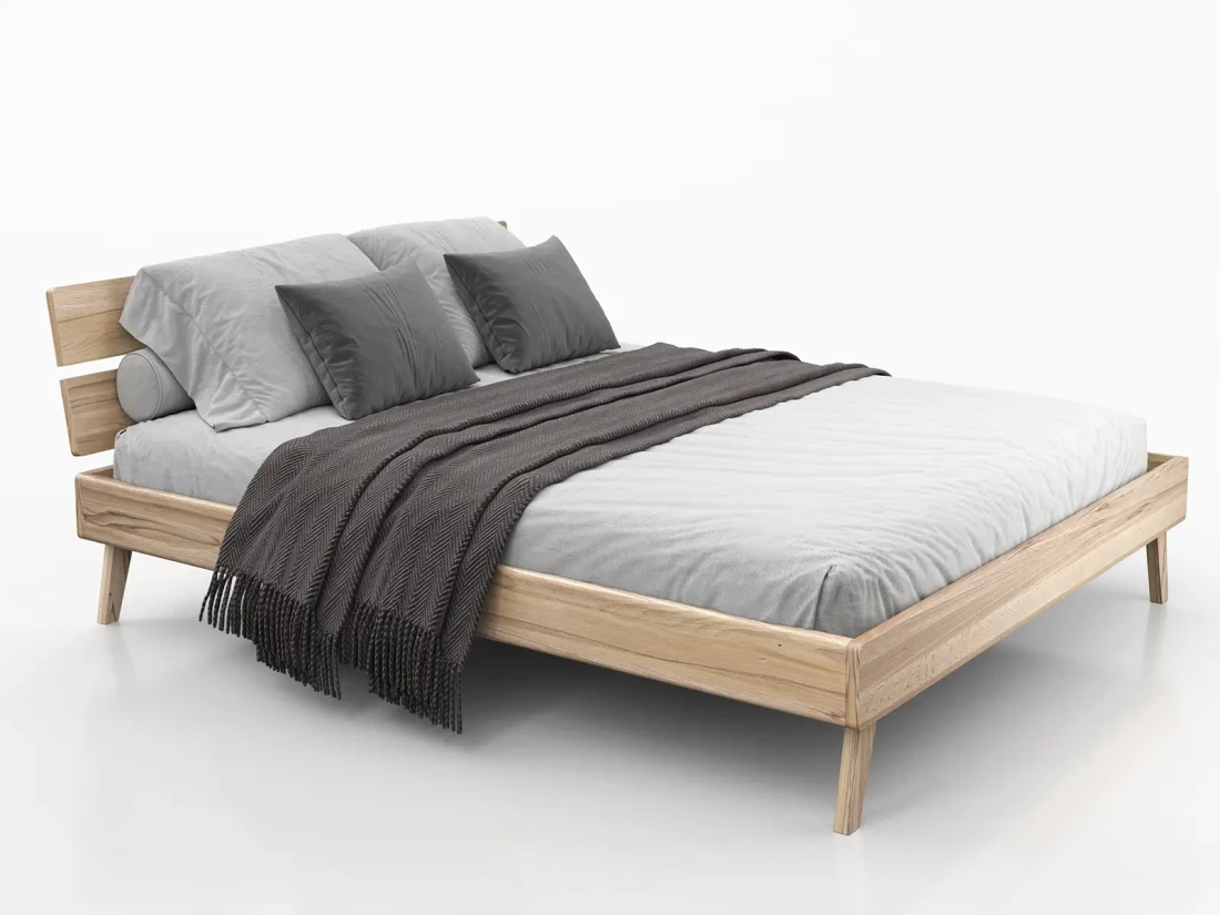 Letto in legno 180x200 di faggio Beskid 02 faggio naturale