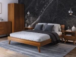 Letto in legno 140x200 di faggio Beskid 02 rovere rustico