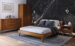 Letto in legno 140x200 di faggio Beskid 02 rovere rustico
