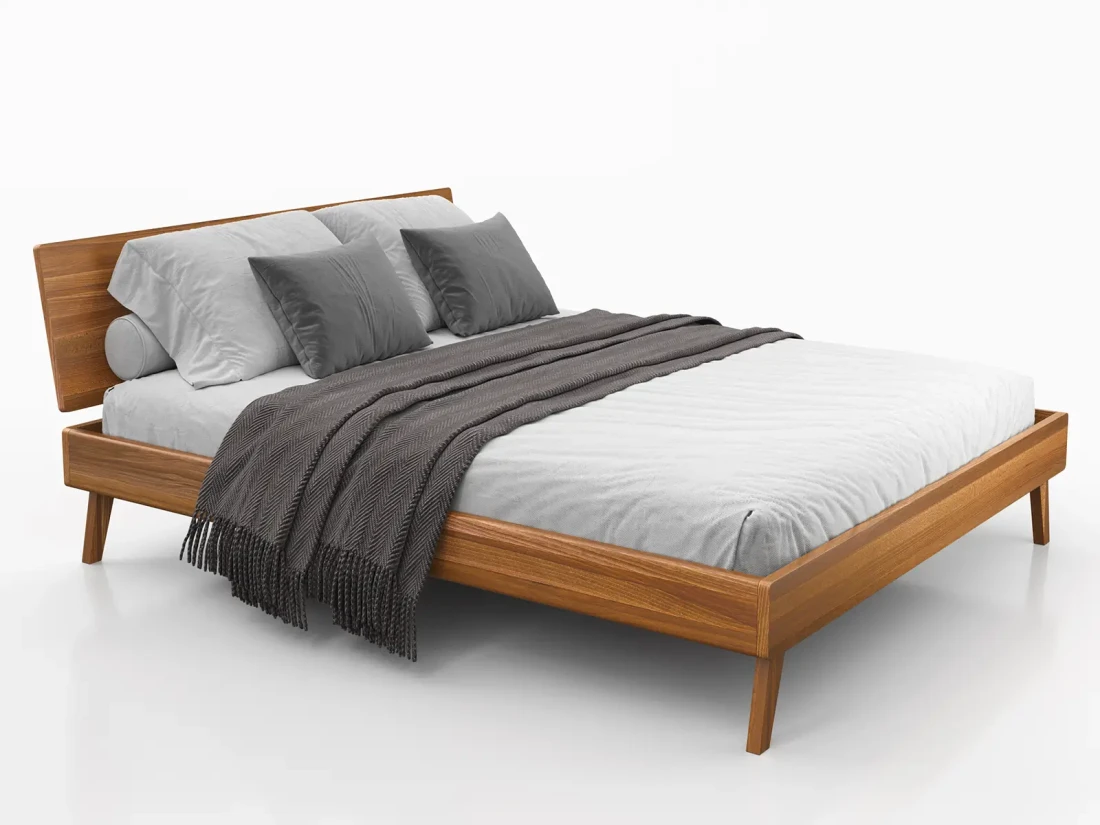 Letto in legno 180x200 di faggio Beskid 03 rovere rustico