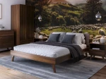 Letto in legno 160x200 di faggio Beskid 03 Noce scuro