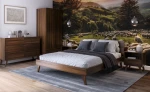 Letto in legno 160x200 di faggio Beskid 03 Noce scuro