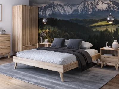 Letto senza poggiatesta 160x200 in legno faggio Beskid 04 faggio naturale