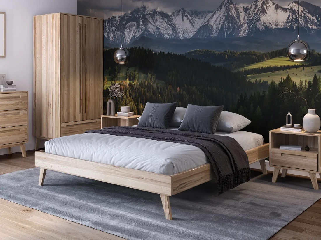 Letto senza poggiatesta 180x200 in legno faggio Beskid 04 faggio naturale