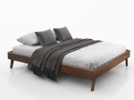 Letto senza poggiatesta 160x200 in legno faggio Beskid 04 Noce scuro