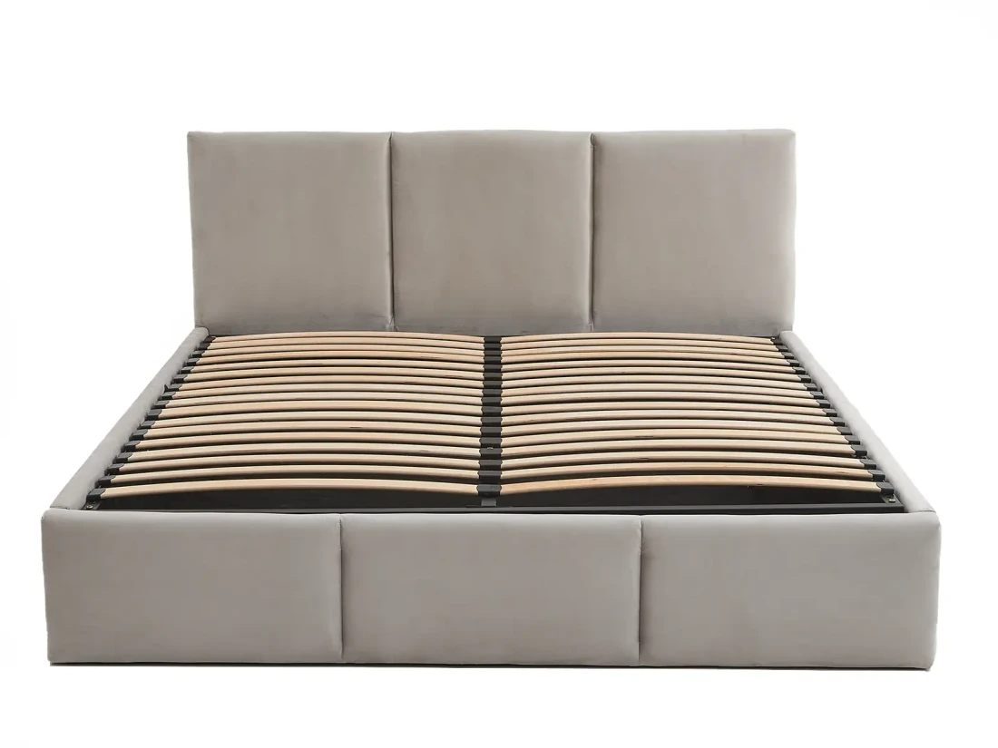 Letto matrimoniale 160x200 imbottito con contenitore TOP line 7 Velvet Grigio