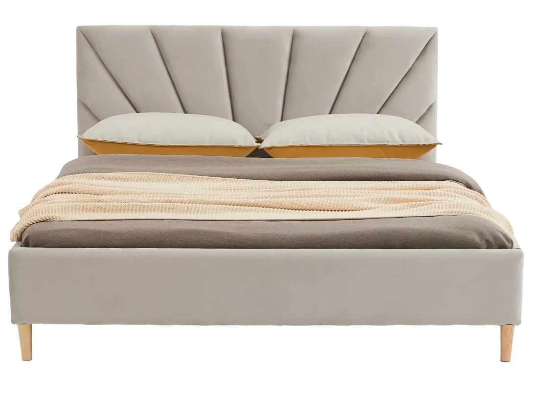 Letto imbottito 160x200 scandinavo Scandi Line 3 Velvet Grigio