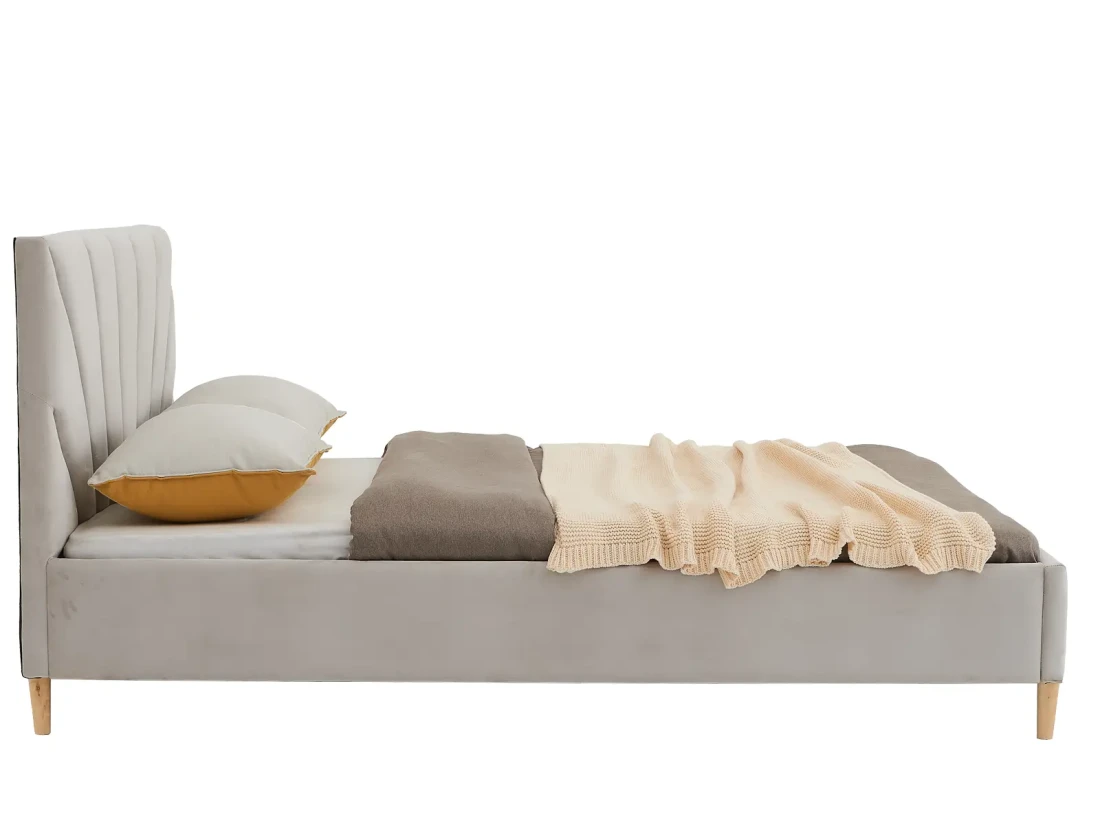 Letto imbottito 180x200 scandinavo Scandi Line 3 Velvet Grigio