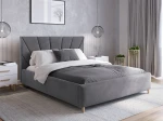 Letto imbottito 160x200 scandinavo Scandi Line 3 Velvet Grafite